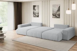 Narożnik z funkcją spania i pojemnikiem ESKAR-U 364x176x72 cm Szary