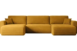 Narożnik z funkcją spania i pojemnikiem ORRO-U - 362x145x83cm Żółty