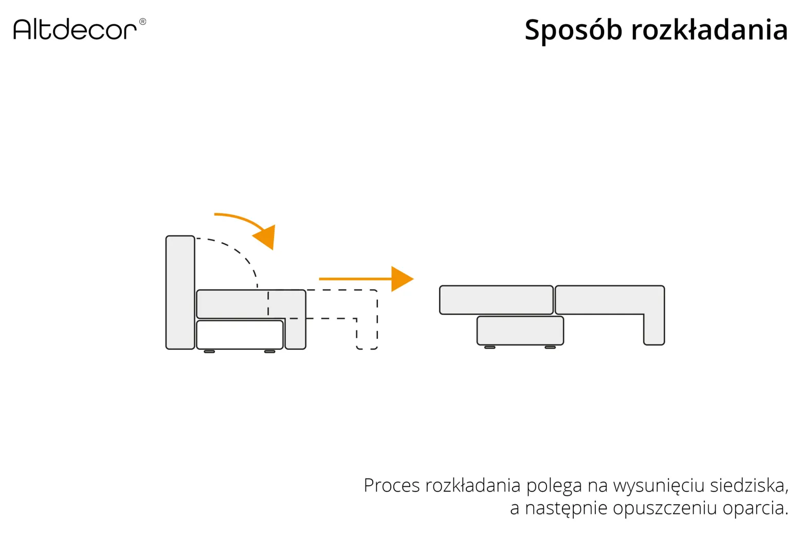 Narożnik z funkcją spania i pojemnikiem ORRO-U - 362x145x83cm Żółty