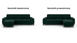Narożnik z funkcją spania MONTANA 2 zielony rogówka rozkładana wybór strony