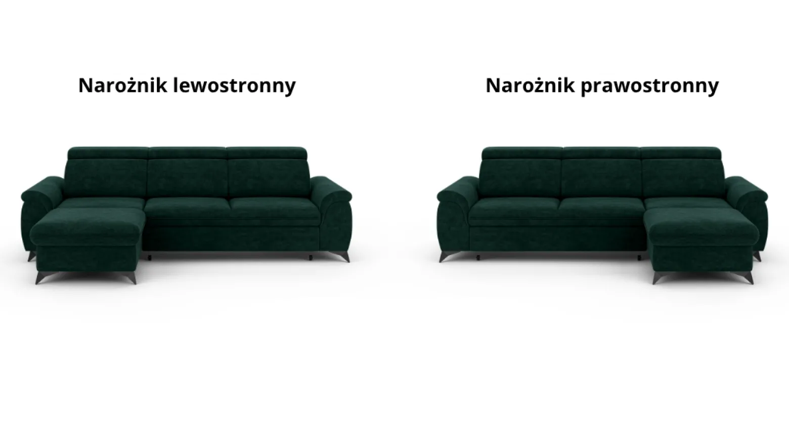 Narożnik z funkcją spania MONTANA 2 zielony rogówka rozkładana wybór strony