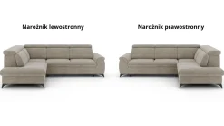 Narożnik z funkcją spania MONTANA beżowy rogówka rozkładana wybór strony