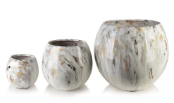 NEVA MARBLE Komplet 3 osłonek ceramicznych 42,5x42,5x39/28x28x27/20x20x19cm