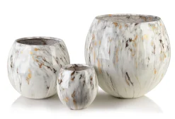NEVA MARBLE Komplet 3 osłonek ceramicznych 42,5x42,5x39/28x28x27/20x20x19cm
