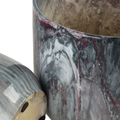 NEVA MARBLE Komplet 3 osłonek ceramicznych 29x29x30/23x23x26,5/19x19x24cm
