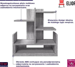 Nowoczesna nadstawka na biurko szary dąb - Lurix