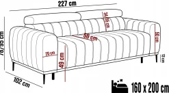Nowoczesna Sofa Kanapa GANDI 160 Wersal