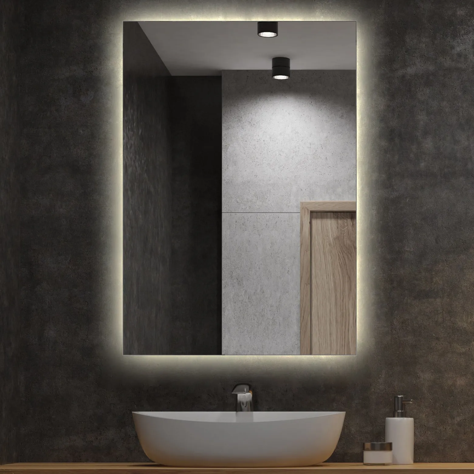 Nowoczesne Lustro Ledowe LED do łazienki 50x50 cm
