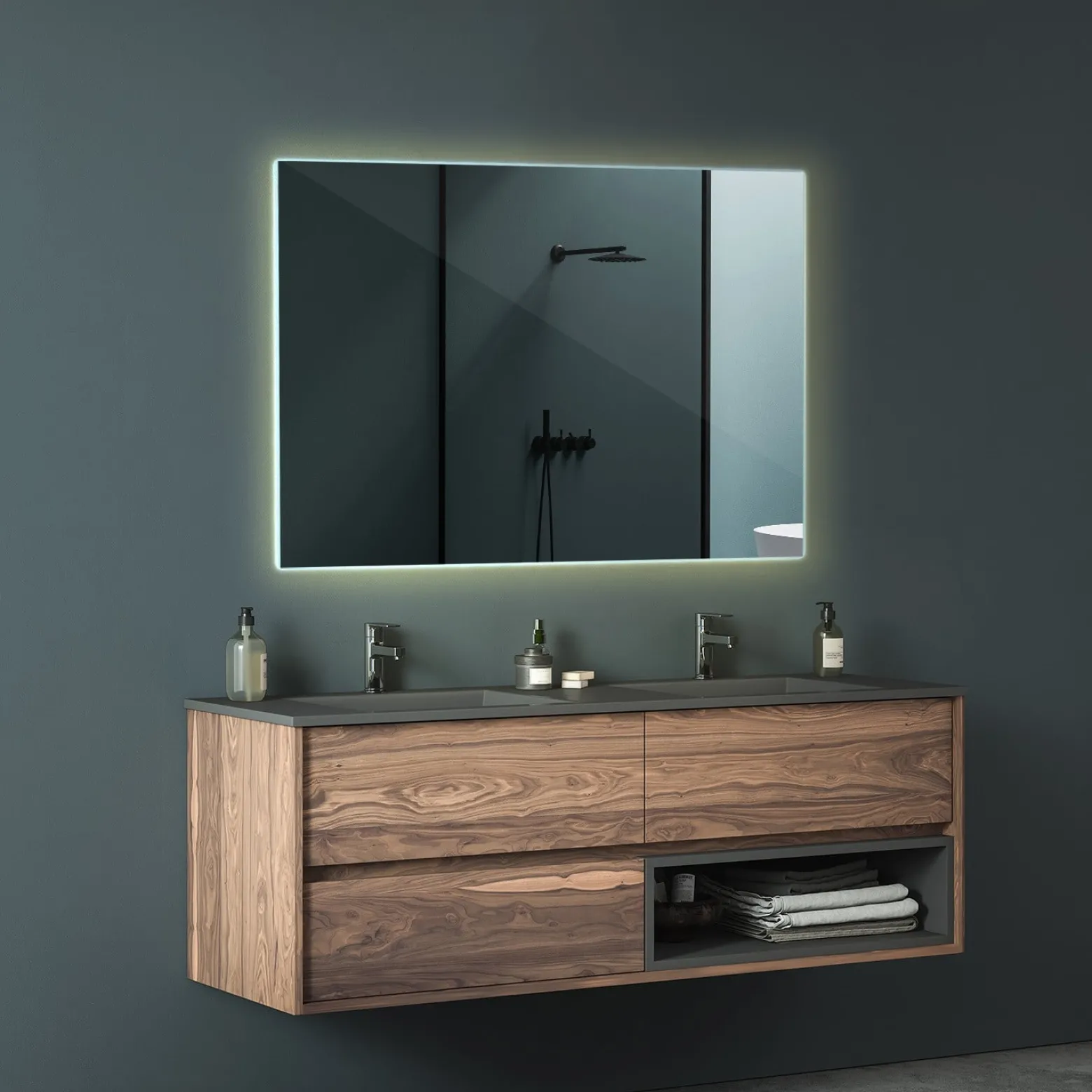 Nowoczesne Lustro Ledowe LED do łazienki 50x50 cm