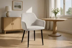 Nowoczesne stylowe krzesło kuchnia jadalnia salon KT206 Lotta sztruks beż