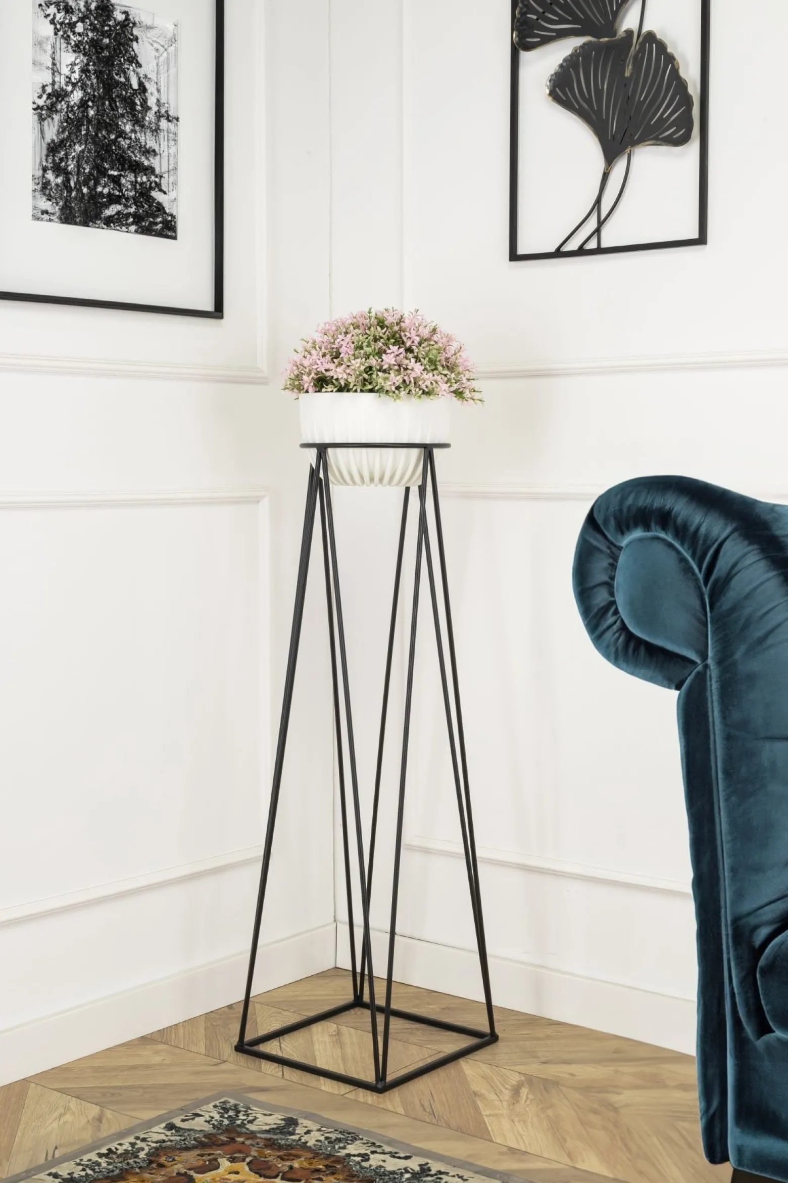 Nowoczesny kwietnik stojący 96 cm metal LOFT