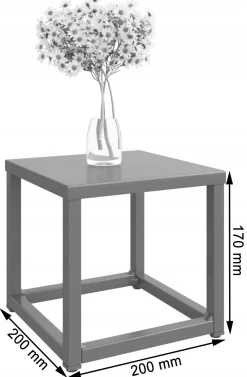 Nowoczesny Stojak Na Kwiaty 20x20x17 Loft Salon Czarny