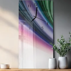 Nowoczesny zegar 30x60 Abstrakcyjne Linie design na ścianę