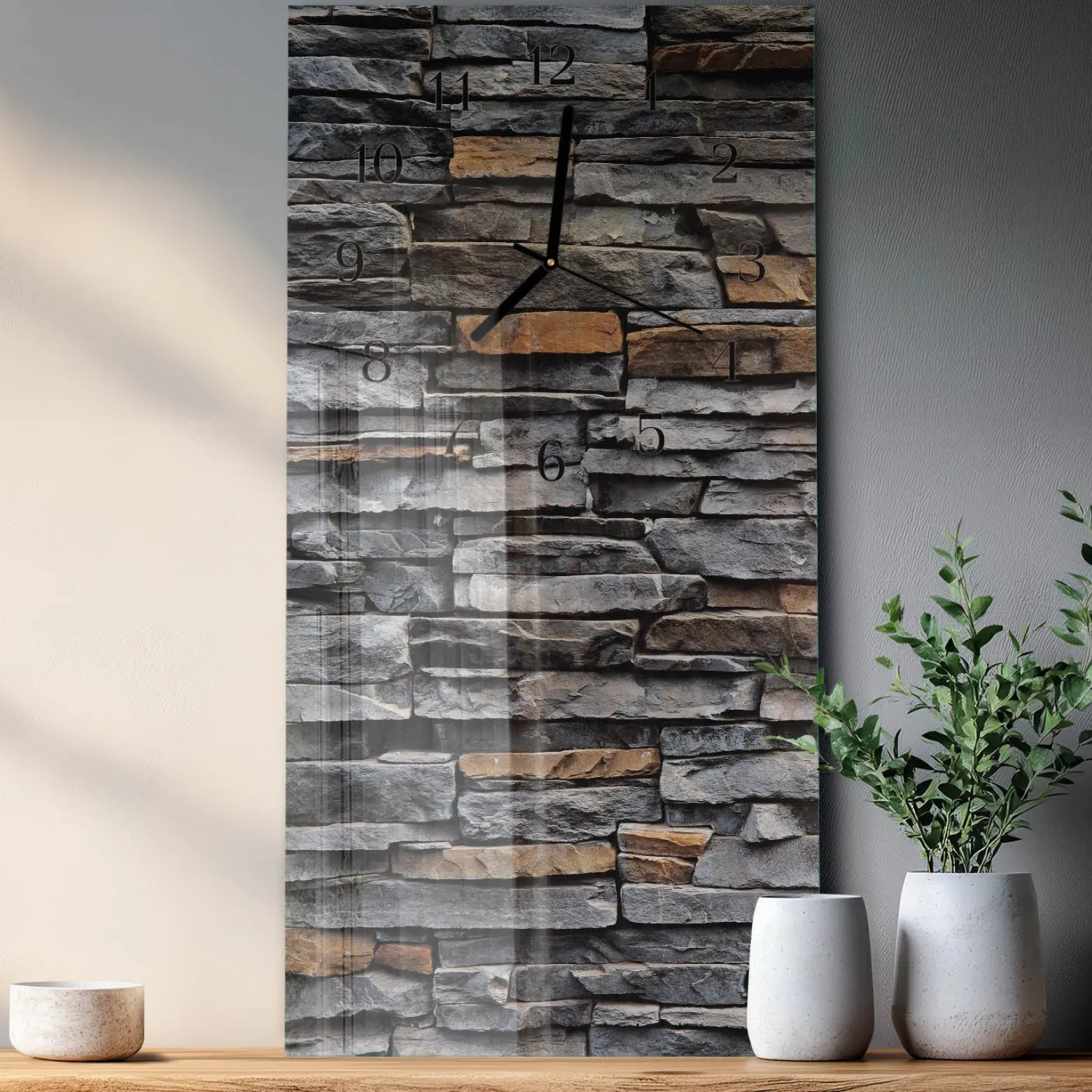 Nowoczesny zegar 30x60 Klinkier cichy mechanizm salon