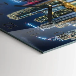 Nowoczesny zegar 30x30 Noc w Mieście nowoczesny do salonu