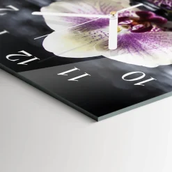 Nowoczesny zegar 30x30 Orchidea dekoracyjny na ścianę