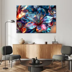 Obraz, Szklany bukiet kwiatów 3D 60x40