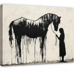 Obraz Abstrakcja Banksy Dekoracyjny Do Sypialni Salonu Na Płótnie 60X40