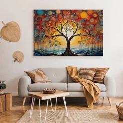Obraz Abstrakcyjne Drzewo W Stylu Boho 30x20cm
