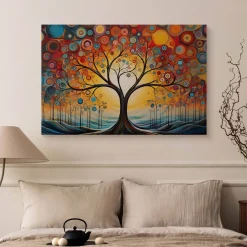 Obraz Abstrakcyjne Drzewo W Stylu Boho 30x20cm