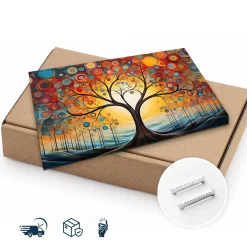 Obraz Abstrakcyjne Drzewo W Stylu Boho 30x20cm