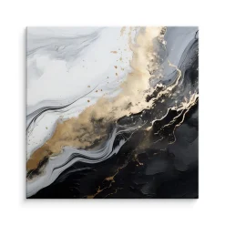 Obraz Abstrakcyjny Marmur W Czarno-Białych Kolorach 30x30cm