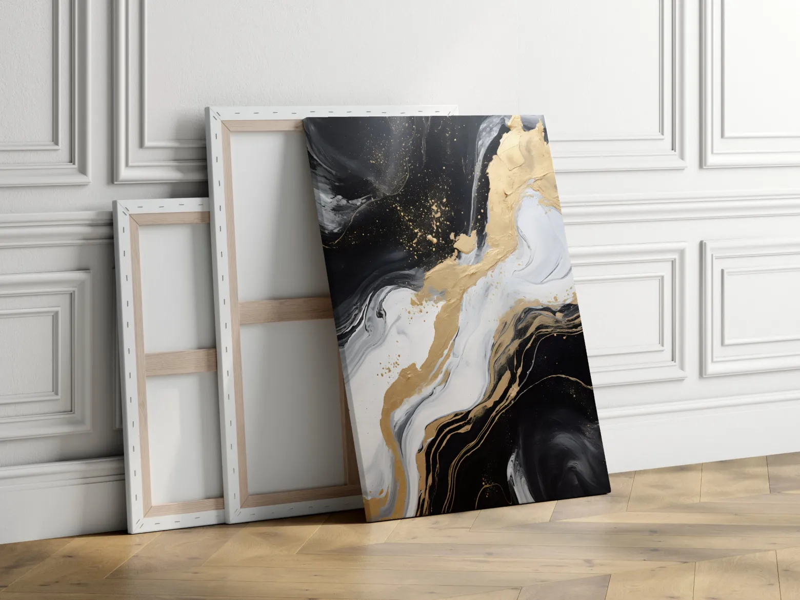 Obraz Artystyczny Marmur Z Elementami Złota 30x20cm