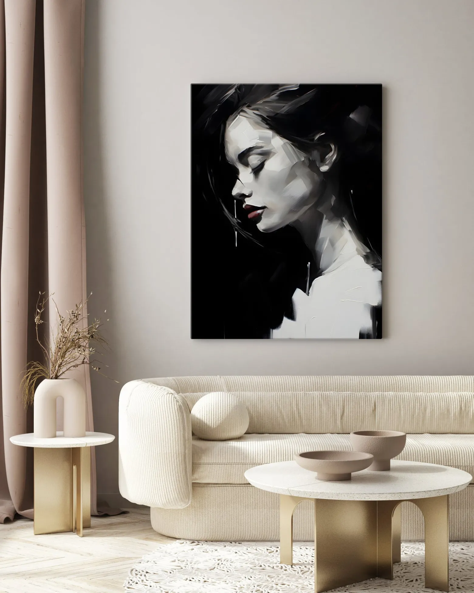Obraz Canvas Czarno-Biały Portret Kobiety 20x30cm