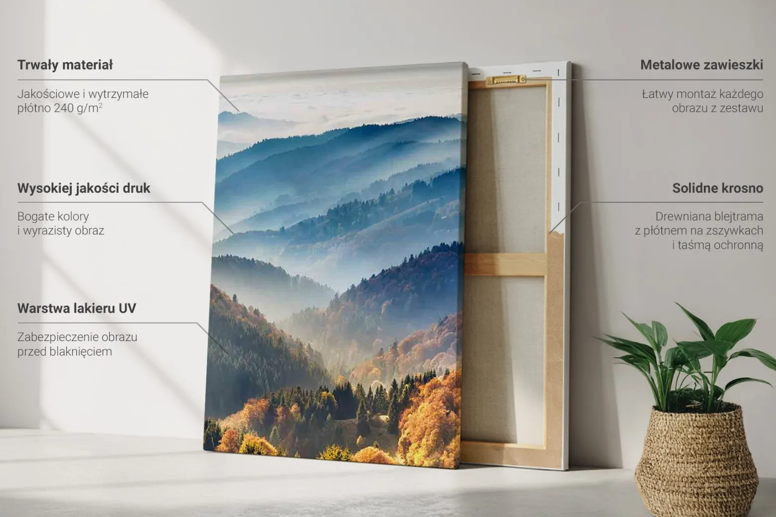 Obraz canvas 3 częściowy Jeziorne góry | 3x40x60 | Wallfluent