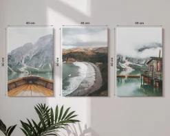 Obraz canvas 3 częściowy Jeziorne góry | 3x40x60 | Wallfluent
