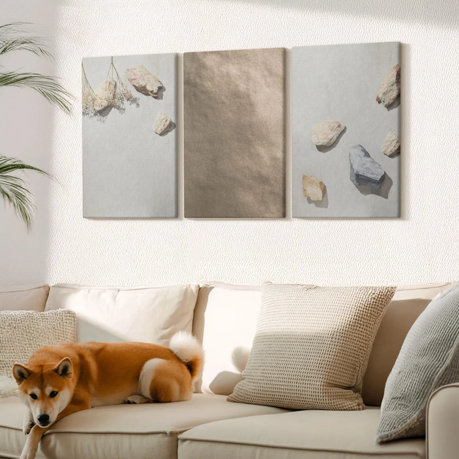 Obraz canvas 3 częściowy Kamienna plaża | 3x40x60 | Wallfluent