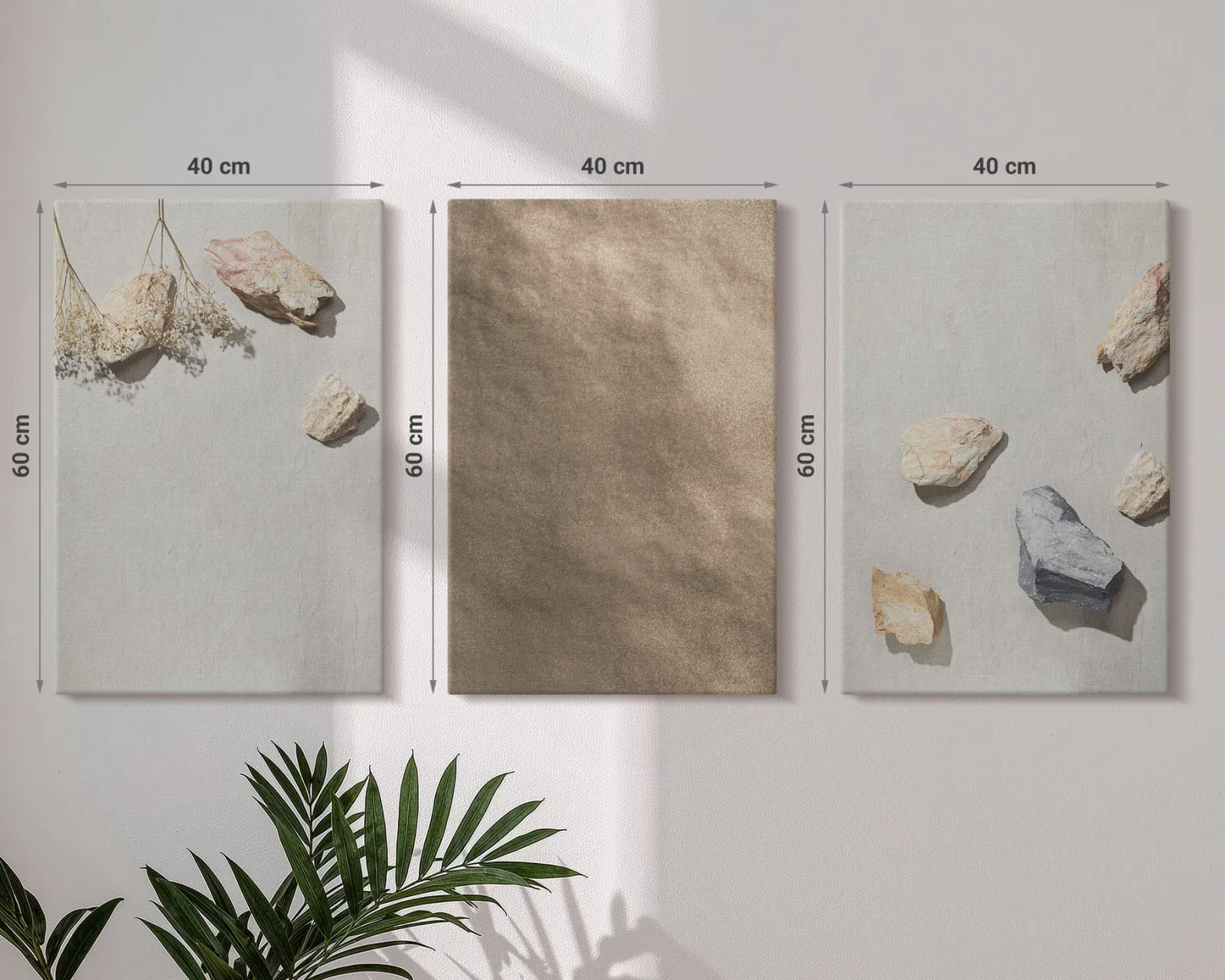 Obraz canvas 3 częściowy Kamienna plaża | 3x40x60 | Wallfluent