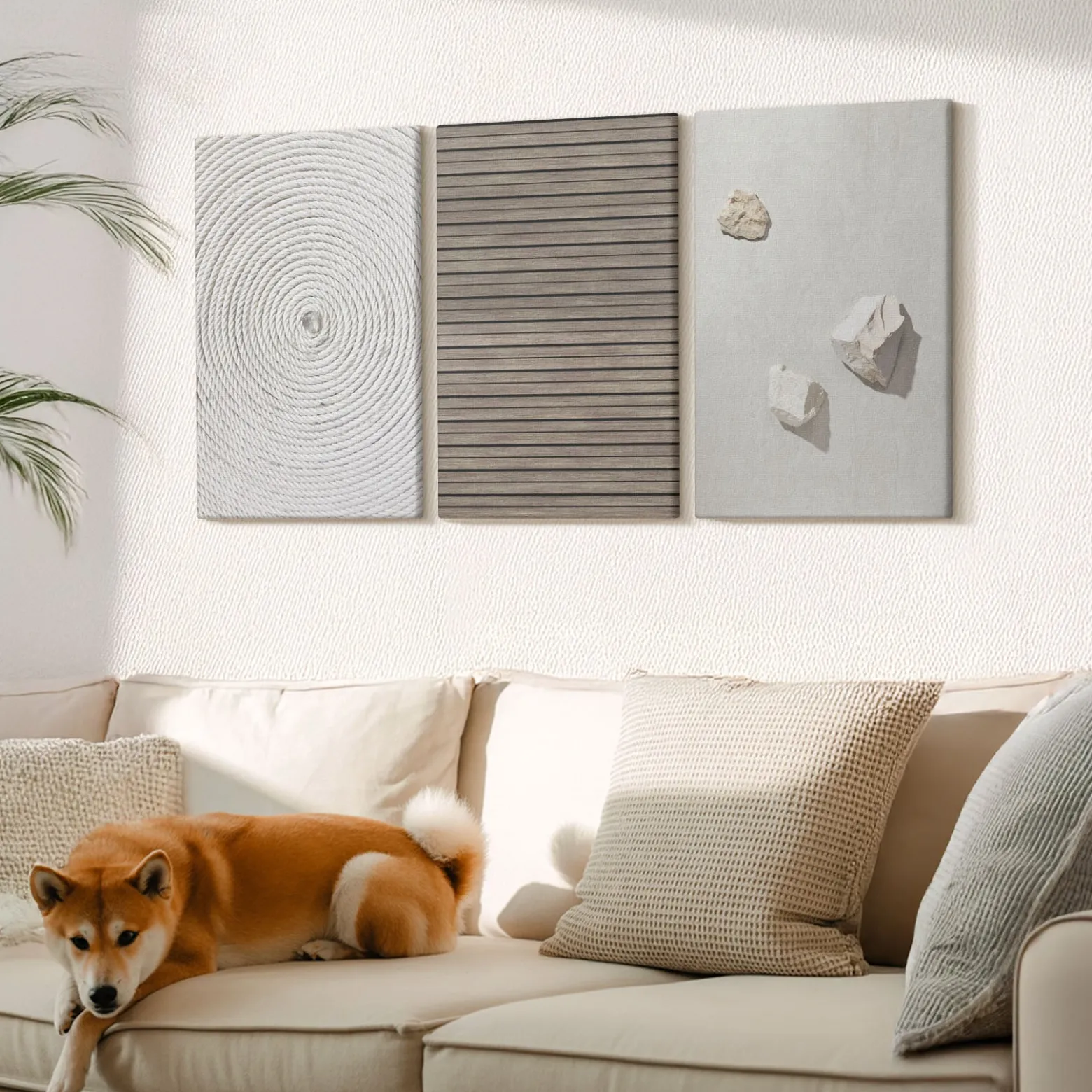 Obraz canvas 3 częściowy Naturalne tekstury | 3x40x60 | Wallfluent