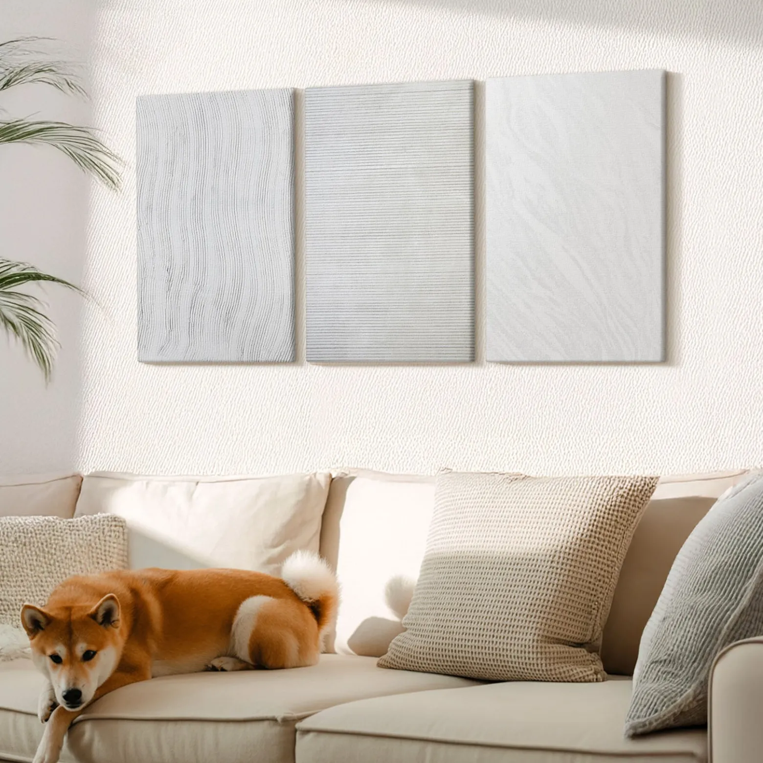 Obraz canvas 3 częściowy Piaskowe wzory | 3x40x60 | Wallfluent