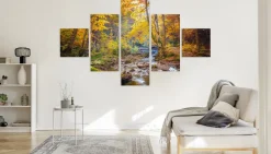Obraz 5-Częściowy Jesienny Leśny Pejzaż 150x90cm