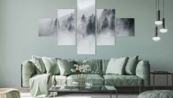 Obraz 5-Częściowy Mglisty Las Pejzaż 3D 150x90cm