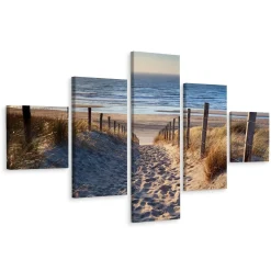 Obraz 5-Częściowy MORZE Wydmy Piasek Efekt 3D 150x90cm