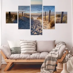 Obraz 5-Częściowy MORZE Wydmy Piasek Efekt 3D 150x90cm