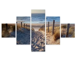 Obraz 5-Częściowy MORZE Wydmy Piasek Efekt 3D 150x90cm