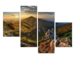 Obraz 4 Częściowy PEJZAŻ GÓRSKI Natura 3D 80x50cm