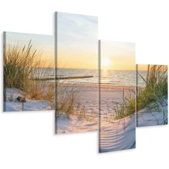Obraz 4 Częściowy PLAŻA Zachód Słońca 3D 80x50cm