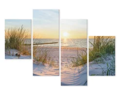 Obraz 4 Częściowy PLAŻA Zachód Słońca 3D 80x50cm