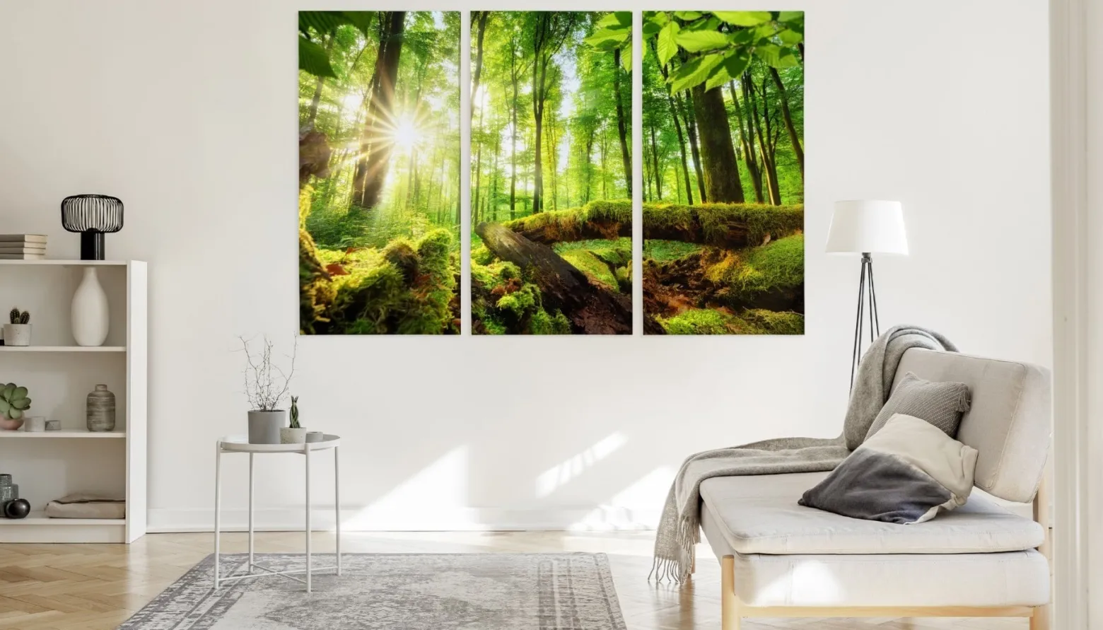 Obraz 3-Częściowy Widok Na Słoneczny Las 3D 60x40cm