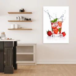 Obraz do kuchni baru, Koktajl truskawkowy owoce 20x30