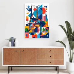 Obraz do salonu kuchni biura, Paryż Wieża Eiffla w stylu Bauhaus 20x30