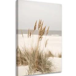 Obraz do salonu kuchni biura, Plaża morze rośliny natura beżowy 20x30