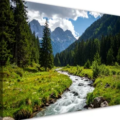 Obraz do salonu sypialni biura, Krajobraz górski potok natura 30x20