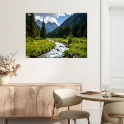 Obraz do salonu sypialni biura, Krajobraz górski potok natura 30x20