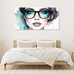 Obraz do sypialni salonu biura, Glamour Kobieta 80x40