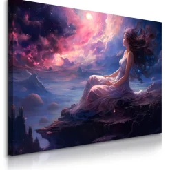 Obraz Kobieta Nocą W Bajkowej Krainie 30x20cm
